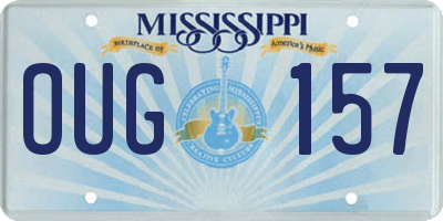 MS license plate OUG157
