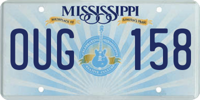 MS license plate OUG158