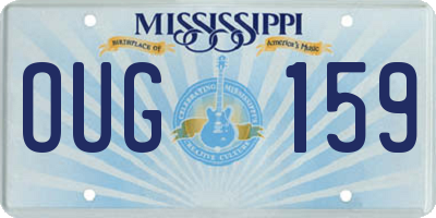 MS license plate OUG159