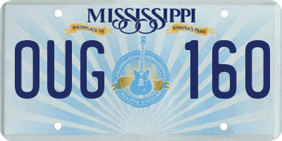 MS license plate OUG160