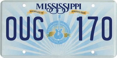 MS license plate OUG170