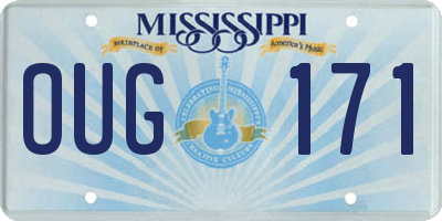 MS license plate OUG171