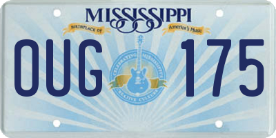 MS license plate OUG175