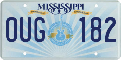 MS license plate OUG182