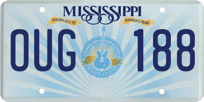 MS license plate OUG188
