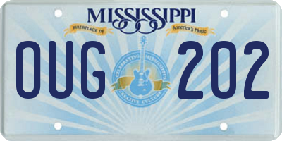 MS license plate OUG202