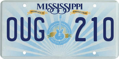 MS license plate OUG210