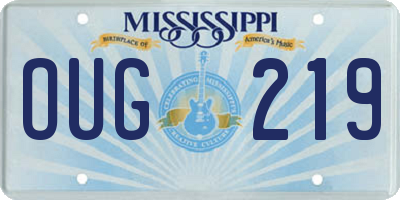 MS license plate OUG219