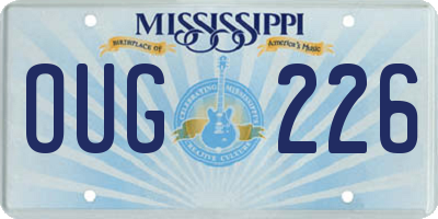 MS license plate OUG226