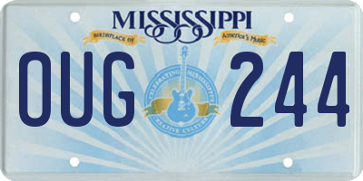 MS license plate OUG244