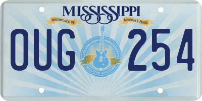 MS license plate OUG254