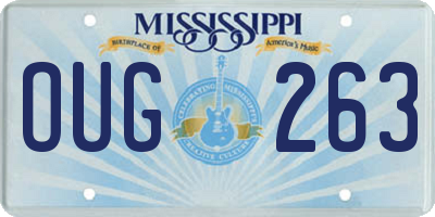 MS license plate OUG263