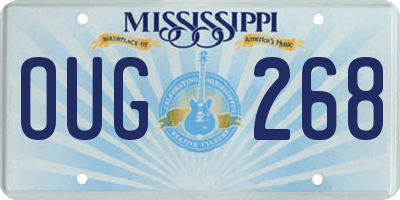 MS license plate OUG268