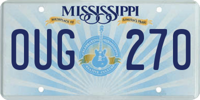 MS license plate OUG270