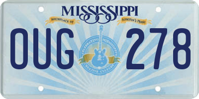 MS license plate OUG278