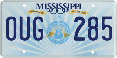 MS license plate OUG285