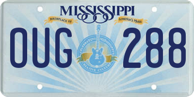 MS license plate OUG288