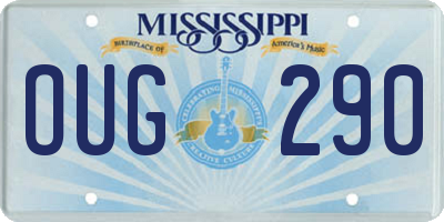 MS license plate OUG290