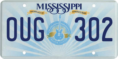 MS license plate OUG302