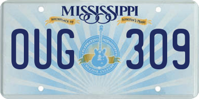 MS license plate OUG309
