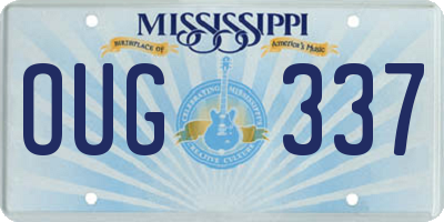 MS license plate OUG337