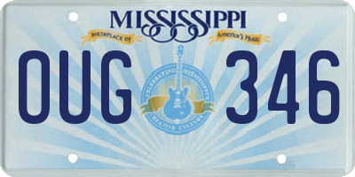 MS license plate OUG346