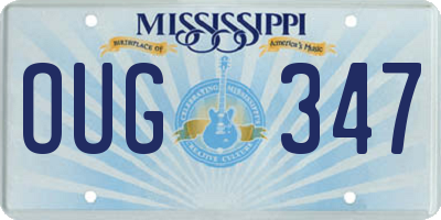 MS license plate OUG347
