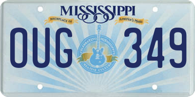 MS license plate OUG349