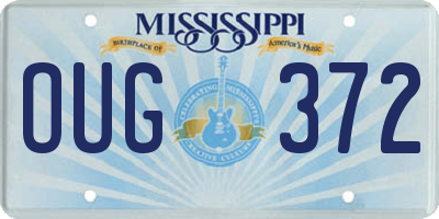 MS license plate OUG372