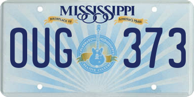 MS license plate OUG373