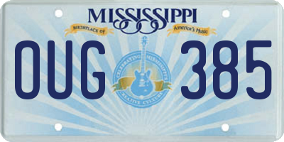 MS license plate OUG385