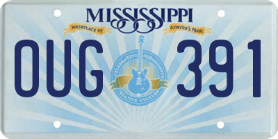 MS license plate OUG391