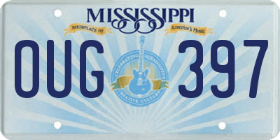 MS license plate OUG397