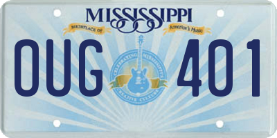 MS license plate OUG401