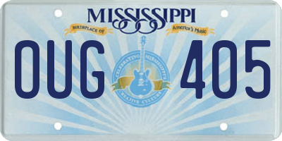 MS license plate OUG405