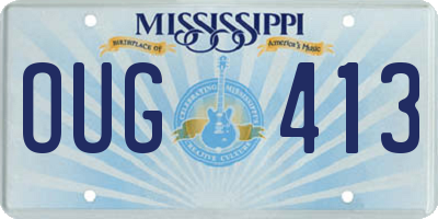 MS license plate OUG413