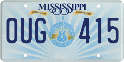 MS license plate OUG415