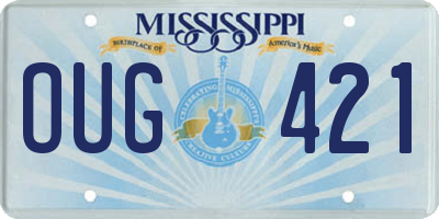 MS license plate OUG421