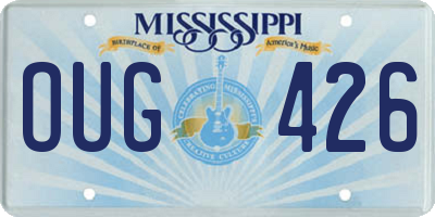 MS license plate OUG426