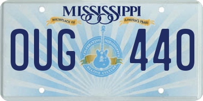 MS license plate OUG440