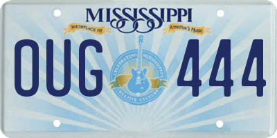 MS license plate OUG444