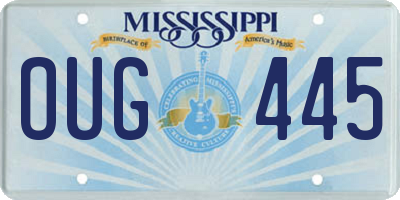 MS license plate OUG445