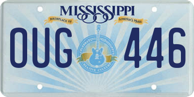 MS license plate OUG446
