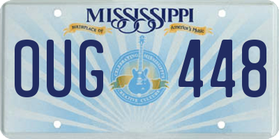 MS license plate OUG448
