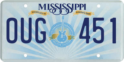 MS license plate OUG451