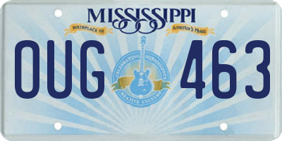 MS license plate OUG463