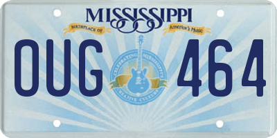 MS license plate OUG464
