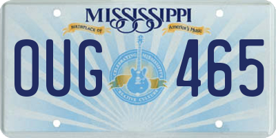 MS license plate OUG465