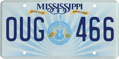 MS license plate OUG466