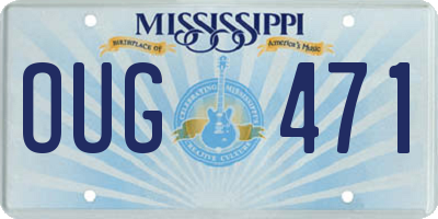MS license plate OUG471